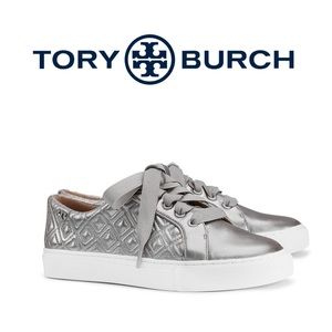 Tory Burch Metallic Quilted Leather Sneakers
